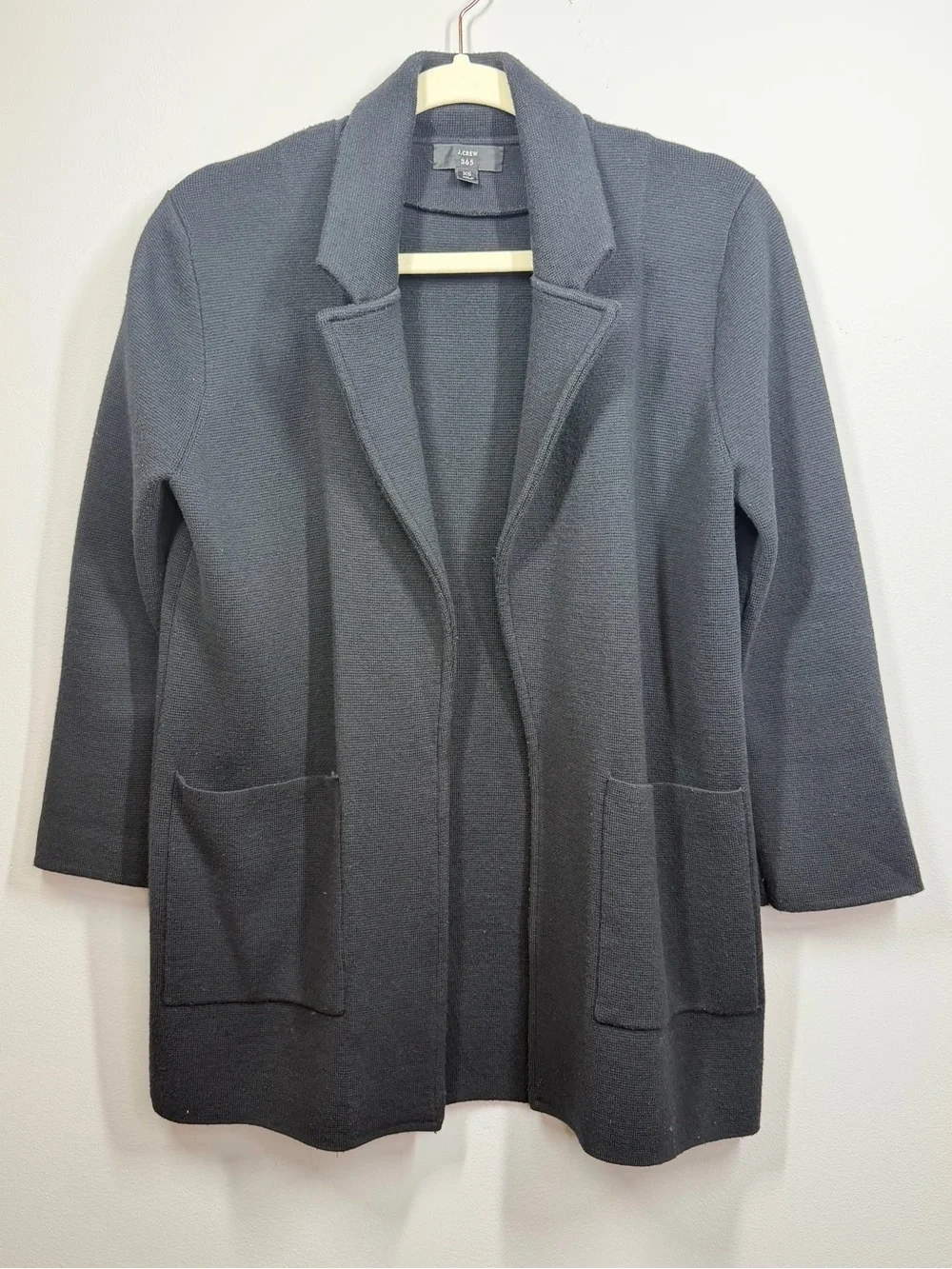 J.Crew Black Sophie Open-Front Sweater-Blazer, Size XS, Preppy, Minimalist